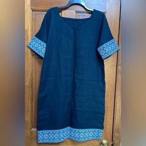 Ukrainian Embroidered Navy Dress
Vyshyvanka by Masik Valeriy